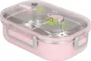 Lunchbox met compartimenten, bekleed met roestvrij staal Productafbeelding-voorbeeld 4