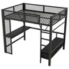 A loft bed with a desk and storage underneath, shown against a white background. Produktbild-Vorschau