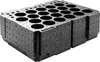 A dark gray foam insert with many circular openings, designed to hold items like vials or cartridges. Anteprima dell’immagine prodotto