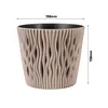 A beige planter with a wavy pattern is shown against a white background, with dimensions indicated. Náhľad obrázku produktu
