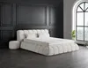 Boxspringbett Claudi 140 x 200 cm mit 2 Poof Cremebeige Produktbild-Vorschau 3