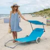 Chaise longue à roulettes avec toit Chaise longue pliante Voir les images du produit 5