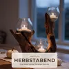Wurzelholz Deko mit Glas groß, 3 mundgeblasene Glasgefäße, Produktbild-Vorschau 9