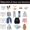 A collage of various clothing items and laundry bags, with text overlay. Produktbild-Vorschau