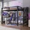Hochbett mit Schreibtisch, Lattenrost, Rausfallschutz und Produktbild-Vorschau 2