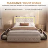 INONEFT, cama con almacenamiento de 140x200 cm, cama con Vista previa de la imagen del producto 8