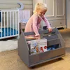 Alavya Home Bücherregal COMET Holz Grau – Fahrbares Regal Produktbild-Vorschau 8