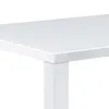 A close-up view of the corner of a white table with a white leg. Produktbild-Vorschau