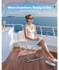 SucceBuy Siège de bateau pliable avec cadre en aluminium, Voir les images du produit 2