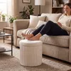Relaxdays Pouf in velluto, pouf con vano portaoggetti, Anteprima dell’immagine prodotto 3
