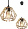 Two modern wooden pendant lamps with exposed bulbs are shown against a white background. Náhľad obrázku produktu