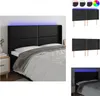vidaXL LED Kopfteil Schwarz 183x16x118/128 cm Kunstleder -  Produktbild-Vorschau 1