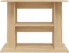 A front view of a wooden aquarium stand with two open shelves. Náhľad obrázku produktu