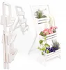 EcoDeco drevený biely kaskádový stojan na kvety 3-radový s Náhľad obrázku produktu 3