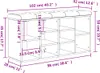 A diagram of a shoe bench with dimensions. Náhled obrázku produktu