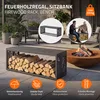 ML-Design Kaminholzregal Innen/Aussen mit Sitzbank, Metall Produktbild-Vorschau 2