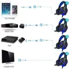 Diagram showing how to connect a gaming headset to various devices. Produktbild-Vorschau
