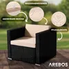 AREBOS polyratanové zahradní křeslo černé | Včetně sedáku a Náhled obrázku produktu 6