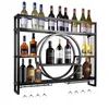 Nowoczesny metalowy stojak na wino 3-poziomowy ścienny Podgląd zdjęcia produktu 1