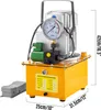 A yellow hydraulic electric pump with a pressure gauge and a foot pedal. Anteprima dell’immagine prodotto