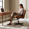 HOME DELUXE Chaise pivotante rétro LUYA – Marron/Cognac | Voir les images du produit 3