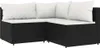 vidaXL 3-tlg. Garten-Lounge-Set mit Kissen Schwarz Poly Produktbild-Vorschau 4