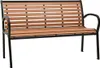 Panchina da giardino nera e marrone 116 cm in acciaio e WPC Anteprima dell’immagine prodotto 6