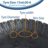 15x6.00-6 Grass Lawnmower Wheel Wanda 4ply P332 Tyre Fitted Voir les images du produit 5