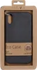 A dark gray eco-friendly phone case for an Apple iPhone XR is displayed inside its cardboard packaging. Produktbild-Vorschau