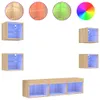 parete attrezzata a 7 pezzi con illuminazione a LED Anteprima dell’immagine prodotto 1