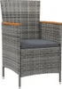 vidaXL Garten-Essstühle 2 Stk. Poly Rattan Grau Produktbild-Vorschau 1