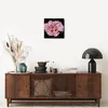 Wanduhr - Quadrat - Glasuhr - Hibiskus Blume Rosa - 30x30cm Produktbild-Vorschau 7