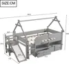 Lit superposé Merax 90 x 200 cm avec cadre de toit, lit Voir les images du produit 4