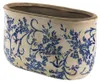 Vaso da fiori Clayre & Eef 22x10x12 cm Blu Bianco Fiori in Anteprima dell’immagine prodotto 2