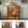 MERAX Vitrine en verre Sideboard avec éclairage LED et 3 Voir les images du produit 7