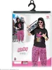 A product package for an 80s-themed costume, featuring a model wearing the costume and holding a boombox. Produktbild-Vorschau