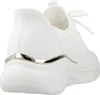 A close-up, side view of a white Skechers sneaker. Voir les images du produit