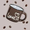 Set di 6 tazze da espresso in ceramica moderna marrone Anteprima dell’immagine prodotto 3