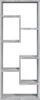 A tall, narrow, gray wooden shelf unit with staggered rectangular compartments. Produktbild-Vorschau