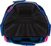 The bottom view of a backpack, showing the padded back support and straps. Produktbild-Vorschau