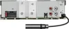 The back panel of a car stereo receiver with various ports and a connected cable. Voir les images du produit