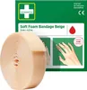 The image shows the packaging of a soft foam bandage, with a roll of the bandage in the foreground. Voir les images du produit
