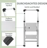 Alu Trittleiter 2-stufig klappbar Handlauf 150 kg Produktbild-Vorschau 5