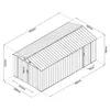 4iQ Metallgarage 6x3 m, 18 m², verzinkter Stahl, Anthrazit Produktbild-Vorschau 2