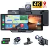 A collage of product images and marketing graphics for a car dashcam monitor. Produktbild-Vorschau