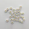 Buchstaben Perlen, 30 Stück, 4x7 mm, gold mit weiß, rund, Produktbild-Vorschau 3
