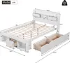 Merax Jugendbett 140x200cm mit USB und Schubladen, Holzbett Produktbild-Vorschau 7