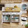 MODFU Îlot de Cuisine Moderne - Meuble Mobile avec Plan Voir les images du produit 5