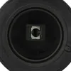 A close-up view of a black circular object with a square metal component in the center. Produktbild-Vorschau