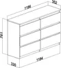 Schöne moderne Kommode 120 cm mit 6 Schubladen in Weiß Produktbild-Vorschau 5